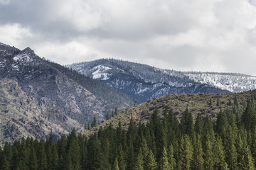 Snowing in the mountains