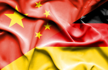 Waving flag of Germany and China