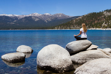 Fototapeta na wymiar Relaxing in Lake Tahoe