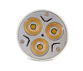 Energy saving LED light bulb on white background