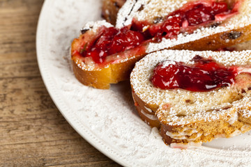 Christmas Bread With Cherries. Selective focus.