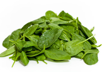 Fresh Green Spinach. Selective focus.