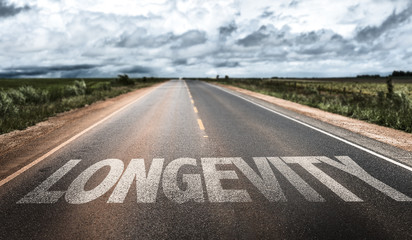 Longevity written on rural road