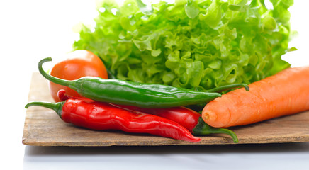 Fresh vegetables isolated on blackground.