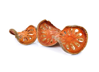 Dried quince isolated on white background