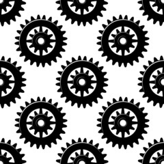 Machine gears and pinions seamless pattern