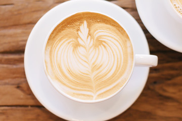 Cup of coffee latte art
