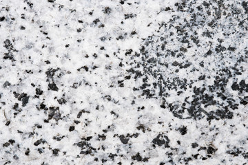 Close-up of granite slab patterns, black and white
