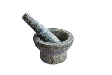 stone mortar isolated on white background