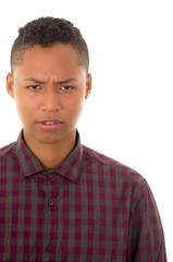 Hispanic male model posing casual clothes