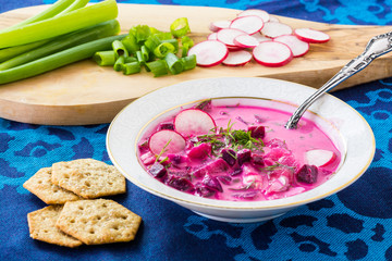 Cold beet root soup.