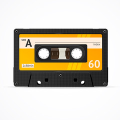 Vector Orange Cassette Tape isolated