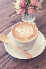 Cup of coffee latte art