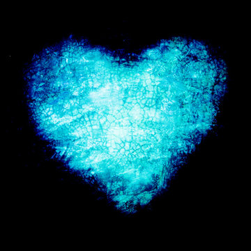 Grunge frame , heart shape blue color, Valentines Day