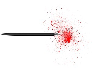 Pen Spraying Red Ink to Denote Debt or the Poison Pen of Slander