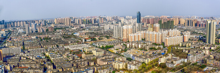 Obraz na płótnie Canvas CHENGDU,CHINA - May 2,2015:city panorama of chengdu,china.One of