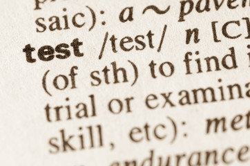 Dictionary definition of word test