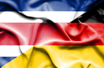 Waving flag of Germany and Costa Rica