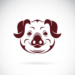 Vector image of an pig head on white background