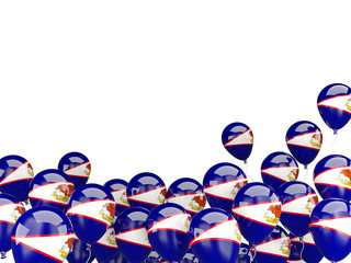 Flying balloons with flag of american samoa