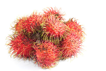 rambutan sweet delicious fruit isolated on white background
