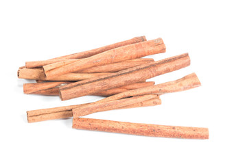 Cinnamon sticks on white background
