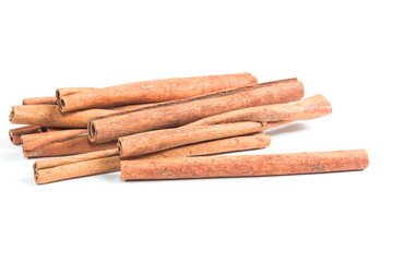 Cinnamon sticks on white background
