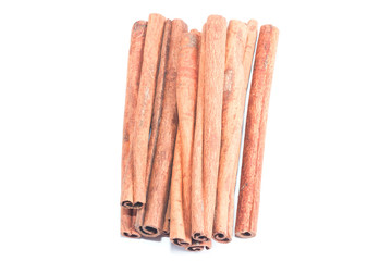 Cinnamon sticks on white background
