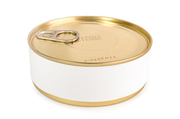 Tin can over white