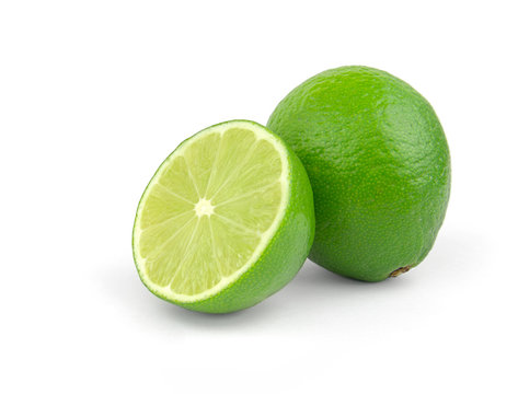 Citrus lime fruit isolated on white