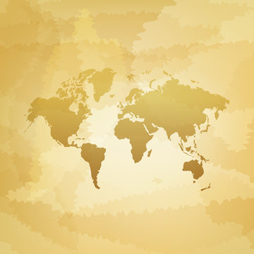 World map on dirty background vector illustration