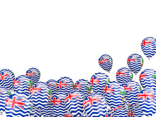 Flying balloons with flag of british indian ocean territory