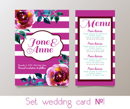 A set weddings  invitation
