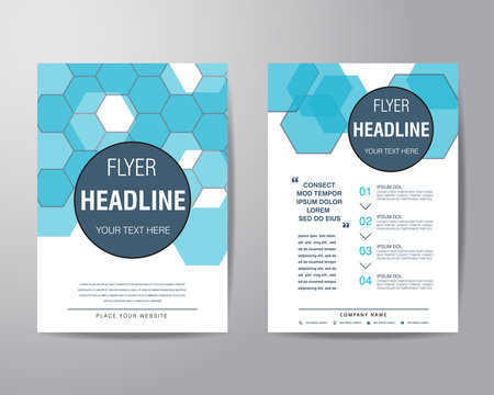 abstract hexagon brochure flyer design layout template in A4 siz
