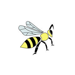 Stylized silhouette of a bee on light background