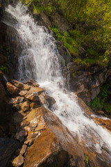 Beautiful small waterfall In Mountains, Ukraine.