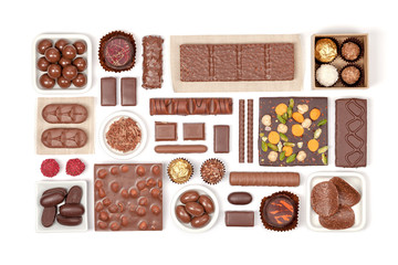 chocolate on white background
