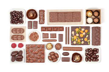 chocolate on white background
