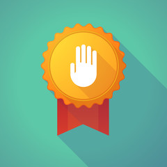 Long shadow badge with a hand