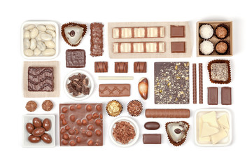 chocolate on white background