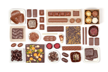 chocolate on white background