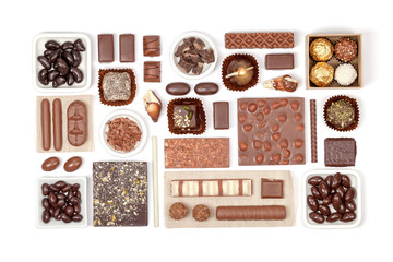 chocolate on white background