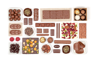 chocolate on white background