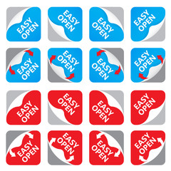 Easy Open package corner icon seal