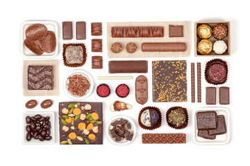 chocolate on white background