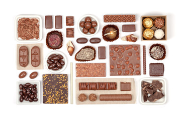 chocolate on white background