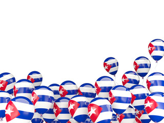 Flying balloons with flag of cuba