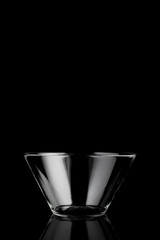 empty vase of glass on black