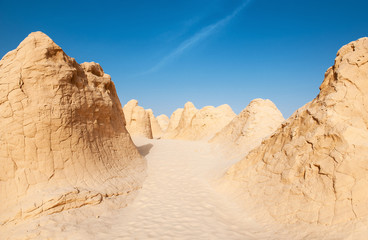 Fototapeta premium South of Tunisia, Shara desert,the petrified dune of Debebcha