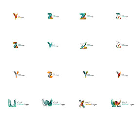 Set of universal company logo ideas, business icon collection